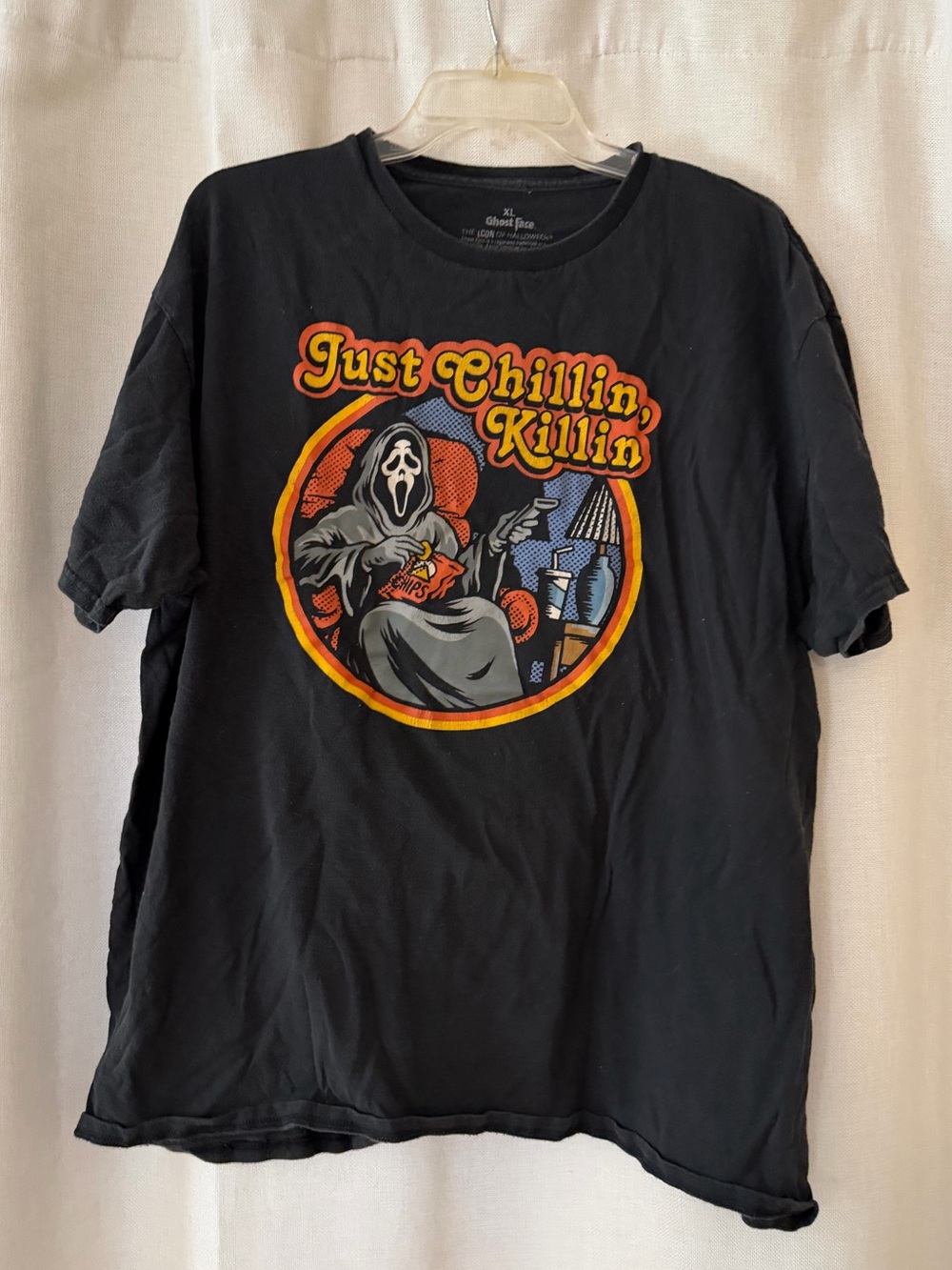 Graphic 'Just Chillin, Killin' Black Short Sleeve Tee - Picture 1 of 4